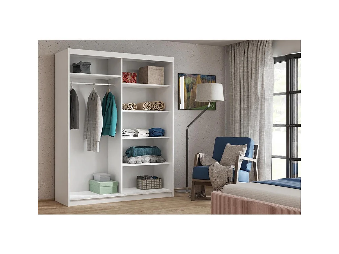 Hangkast Donatello 160/205/60 2-deurs wit met spiegel