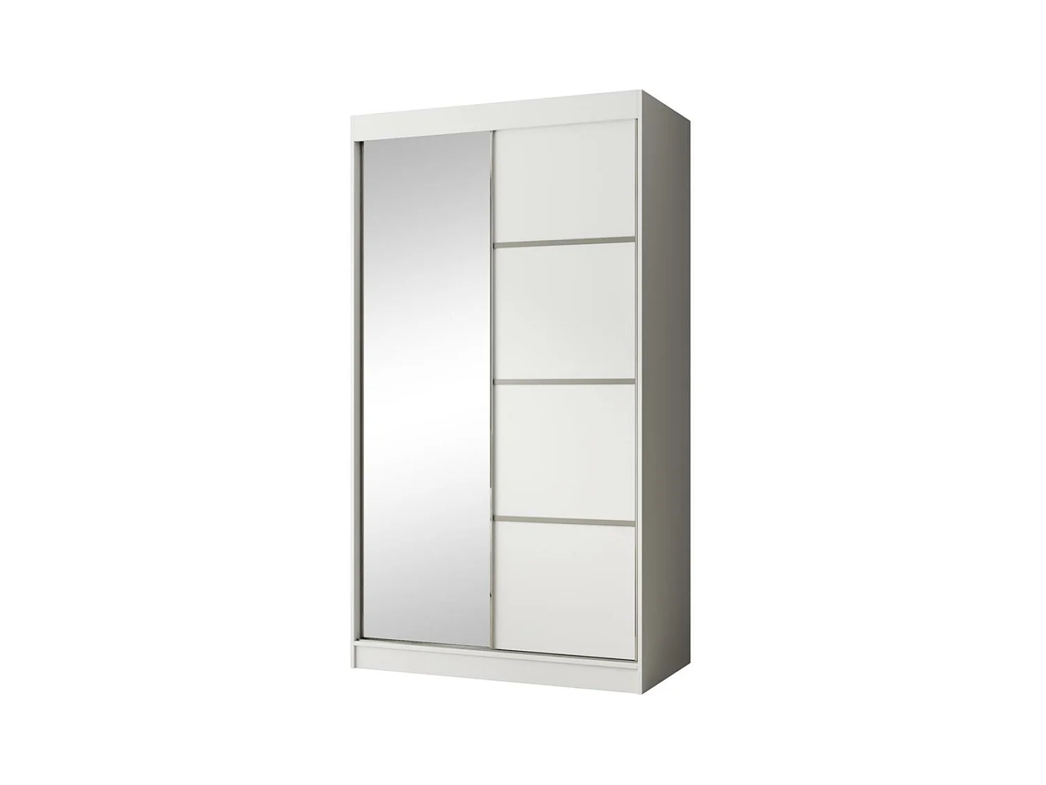 ARMOIRE À PORTES FERMÉES Paco 120/215/61 2 portes blanc avec miroir