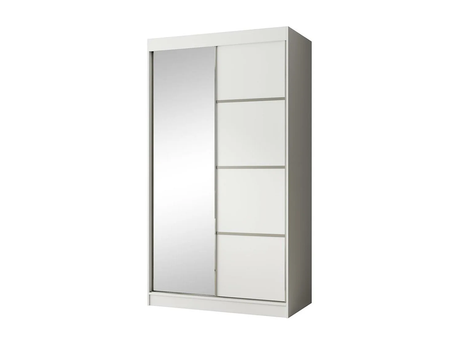 ARMOIRE À PORTES FERMÉES Paco 120/215/61 2 portes blanc avec miroir