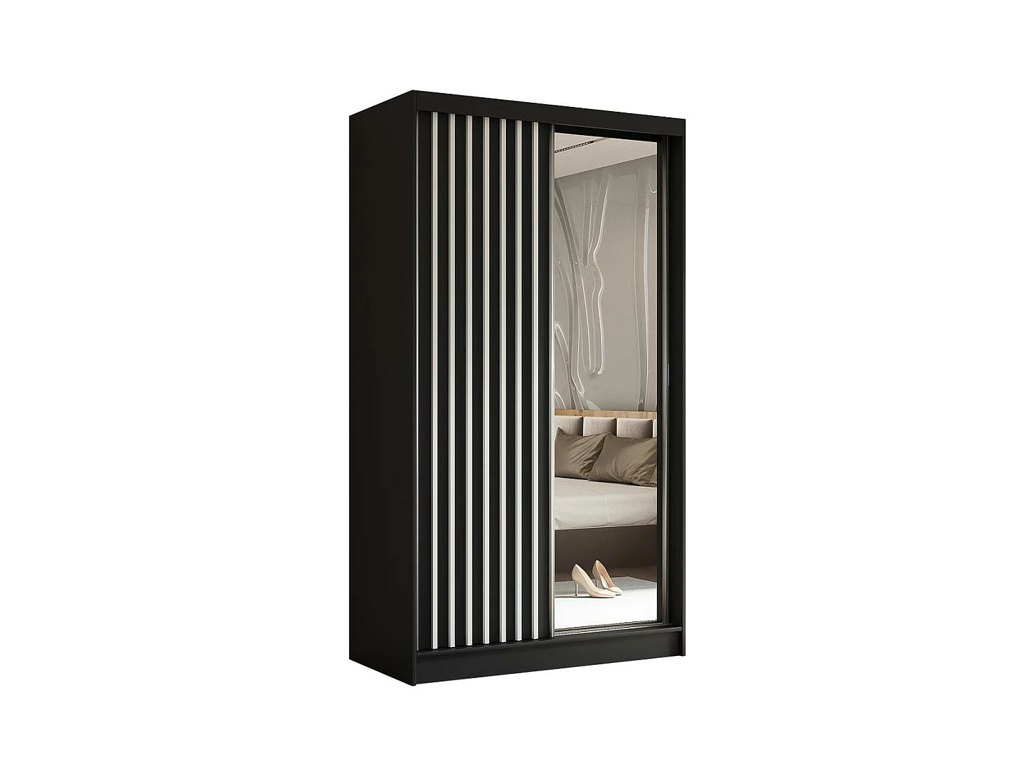 ARMOIRE A PORTES FERMÉES Helix 120/216/61 noir+blanc