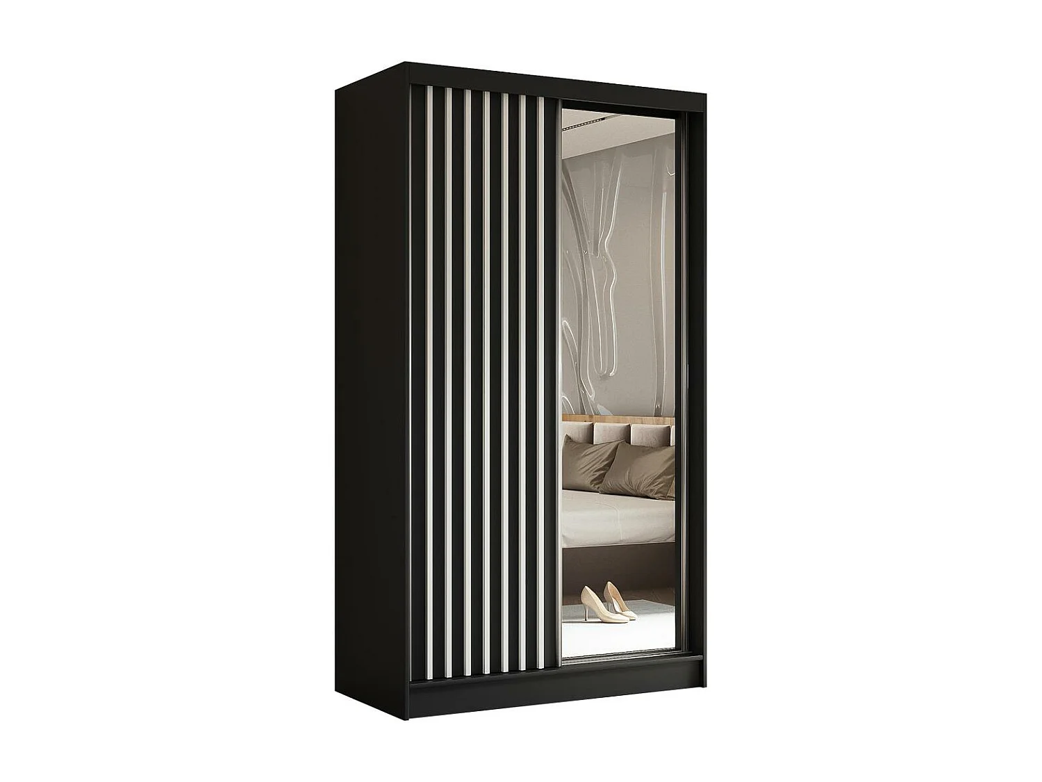 ARMOIRE A PORTES FERMÉES Helix 120/216/61 noir+blanc