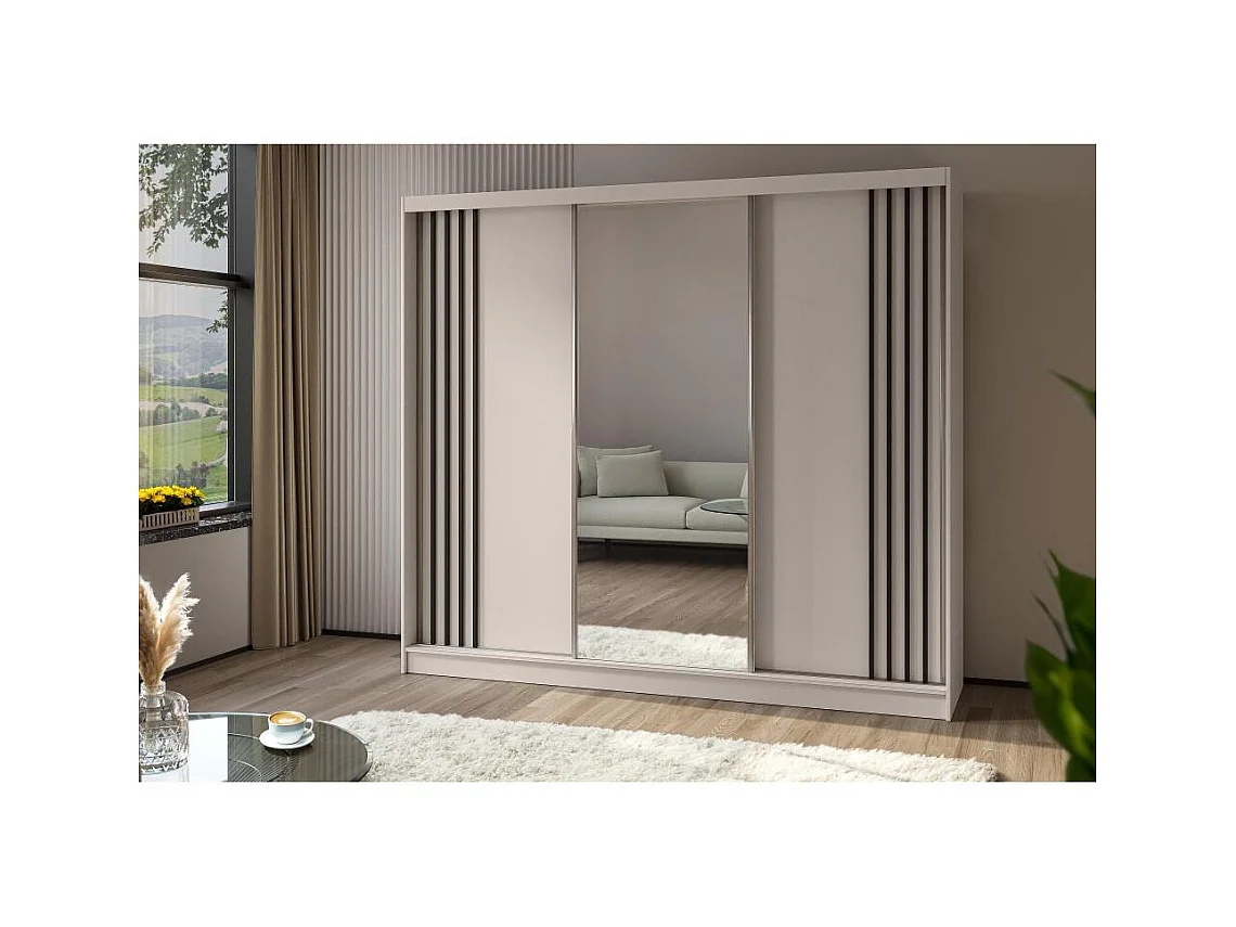 ARMOIRE À PORTES FERMÉES Nela 240/216/61 cachemire+noir