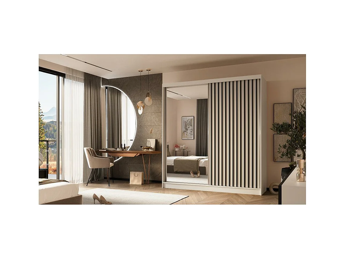 ARMOIRE A PORTES FERMÉES Helix 200/216/61 blanc+noir