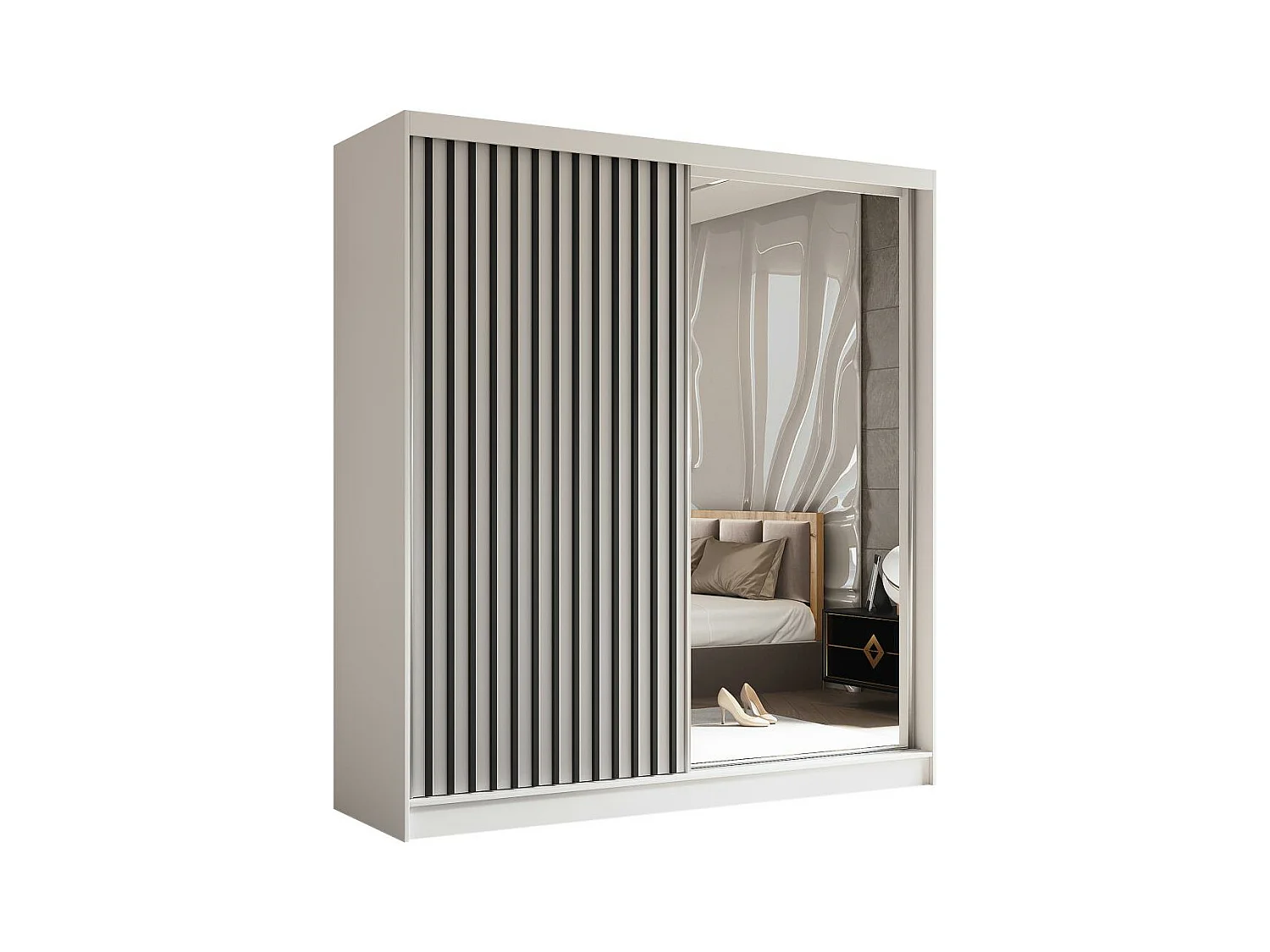 ARMOIRE A PORTES FERMÉES Helix 200/216/61 blanc+noir