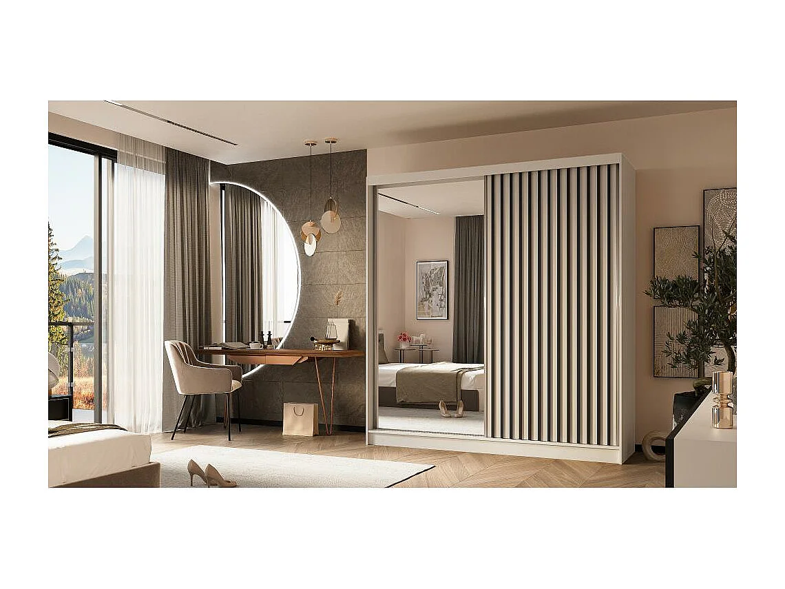 ARMOIRE A PORTES FERMÉES Helix 200/216/61 blanc+noir