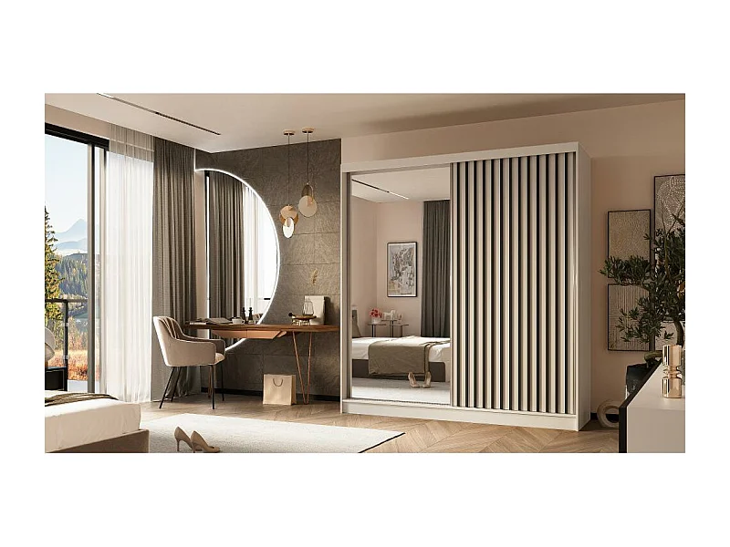 ARMOIRE A PORTES FERMÉES Helix 200/216/61 blanc+noir