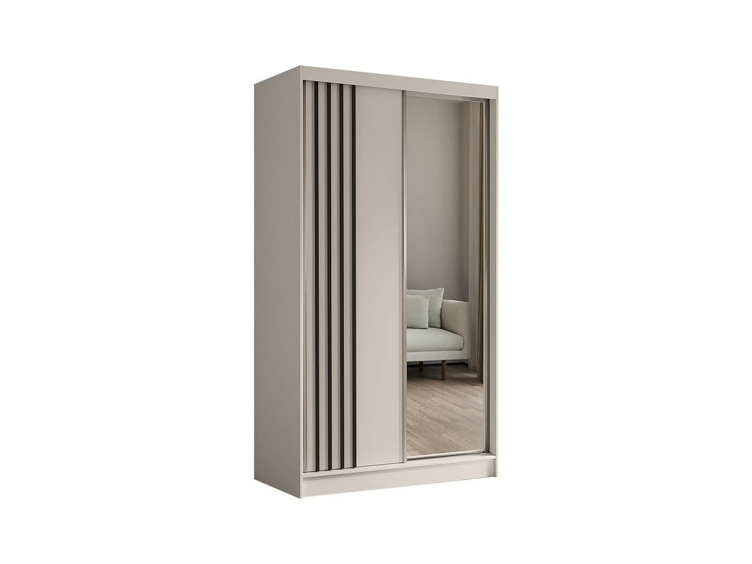 SCHWEBETÜRENSCHRANK Nela 120/216/61 kaschmir+schwarz