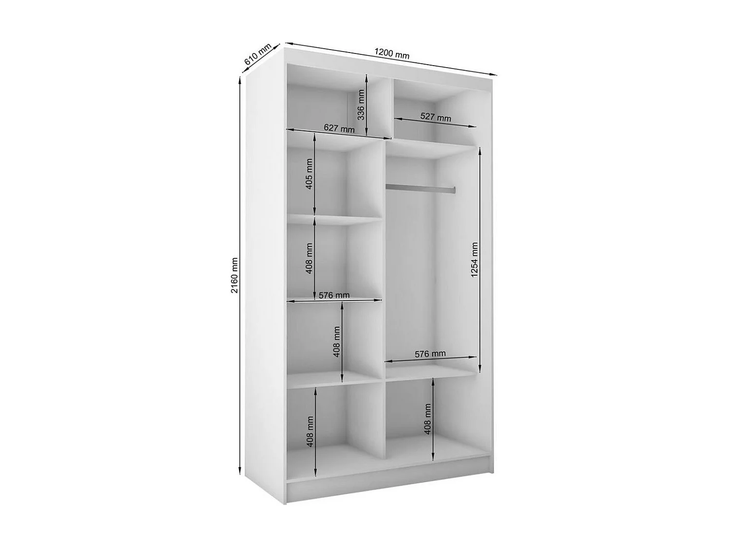 SCHWEBETÜRENSCHRANK Nela 120/216/61 kaschmir+schwarz