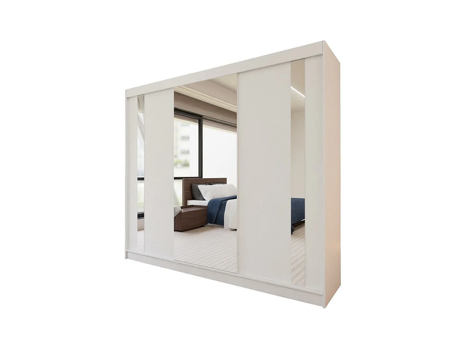 ARMOIRE À PORTES FERMÉES Gaja 240/216/61 blanc avec miroir et tiroirs