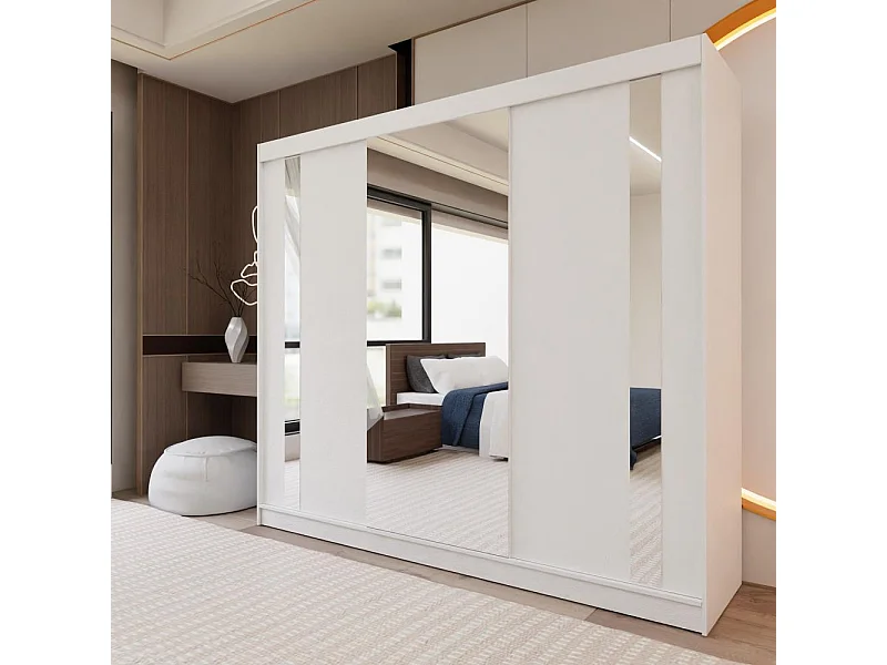 ARMOIRE À PORTES FERMÉES Gaja 240/216/61 blanc avec miroir