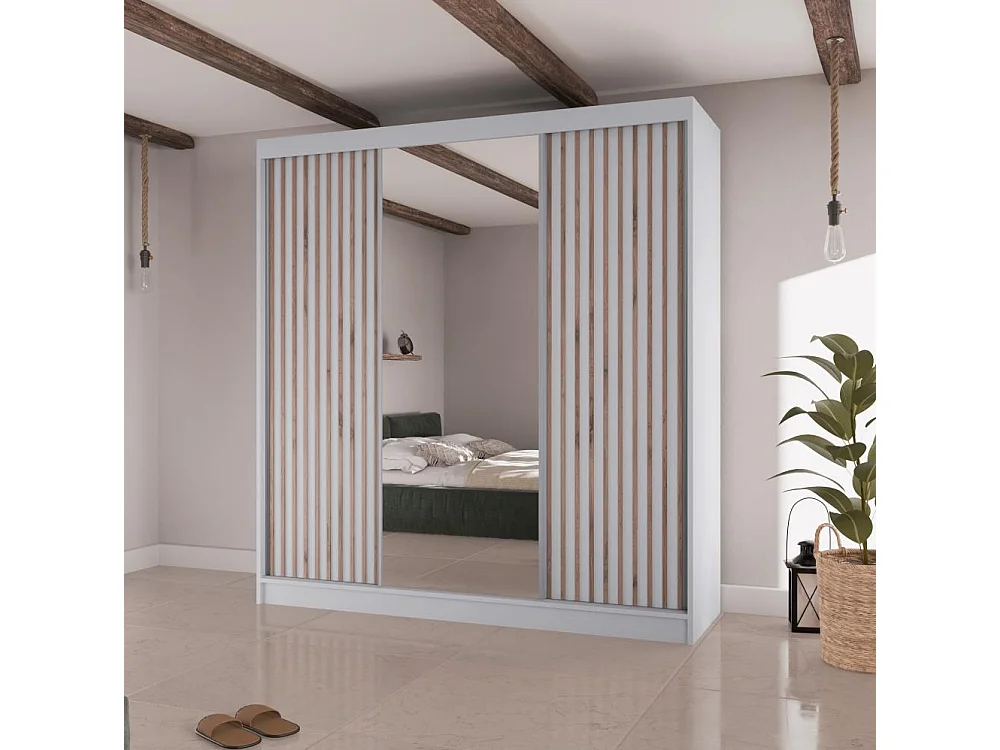 SCHWEBETÜRENSCHRANK Lico II 200/61/215 weiß