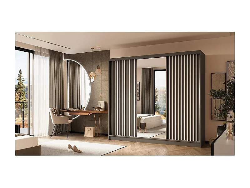 ARMOIRE A PORTES FERMÉES Helix 240/216/61 gris+blanc