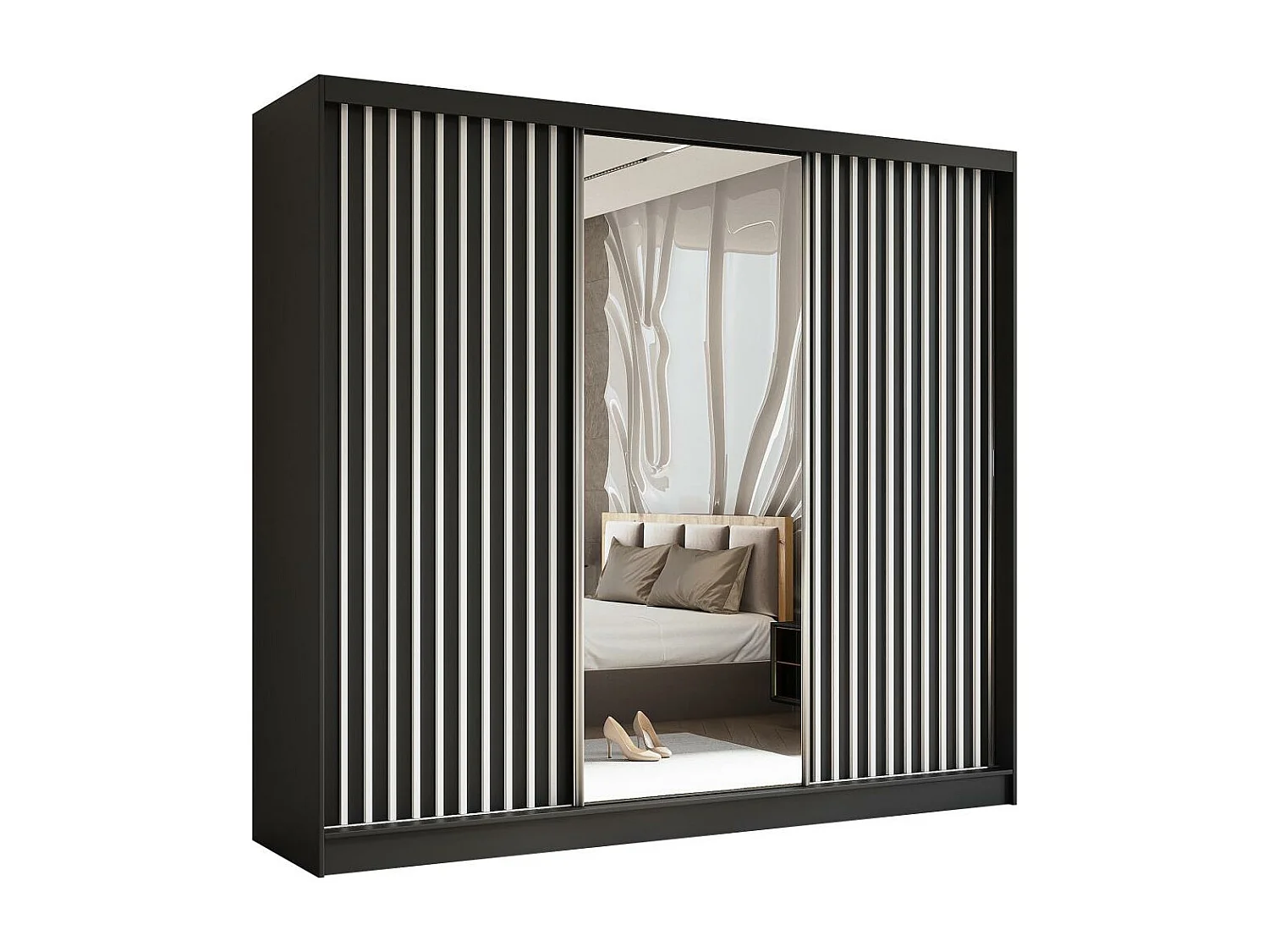 ARMOIRE A PORTES FERMÉES Helix 240/216/61 noir+blanc