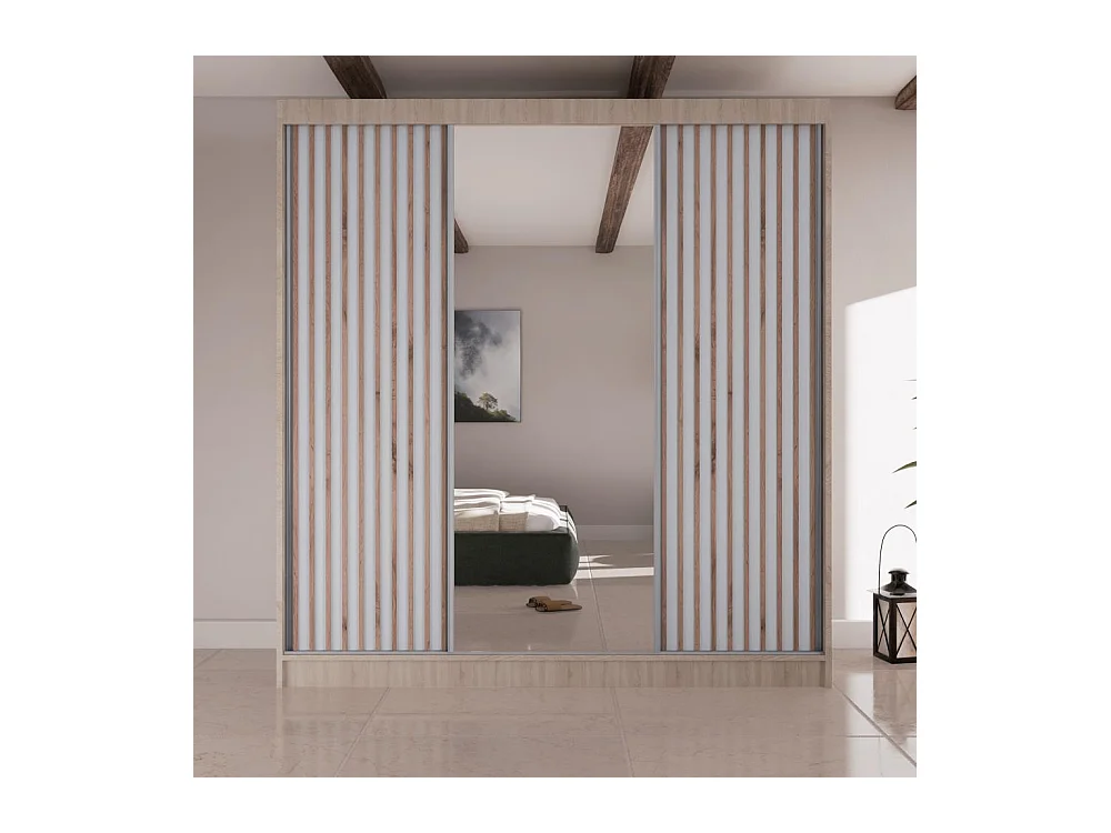 SCHWEBETÜRENSCHRANK Lico II 200/61/215 eiche sonoma+weiß