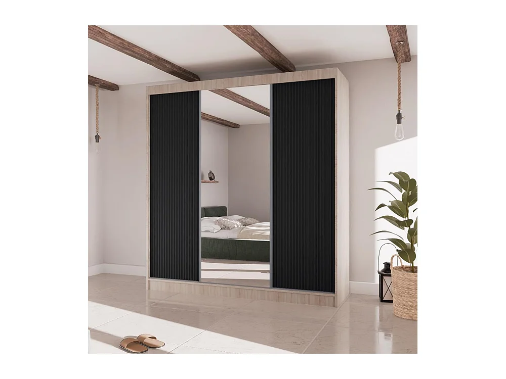 ARMOIRE A PORTES FERMÉES Ramos II 200/61/215 chêne sonoma+noir