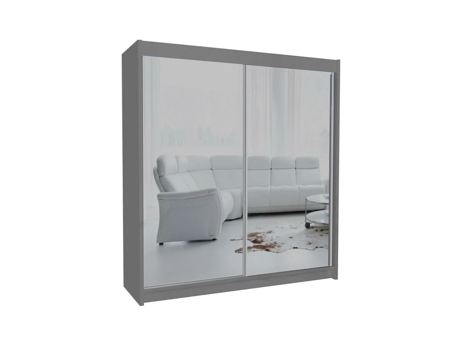 ARMOIRE À PORTES FERMÉES Debra 200/216/61 graphite avec miroir