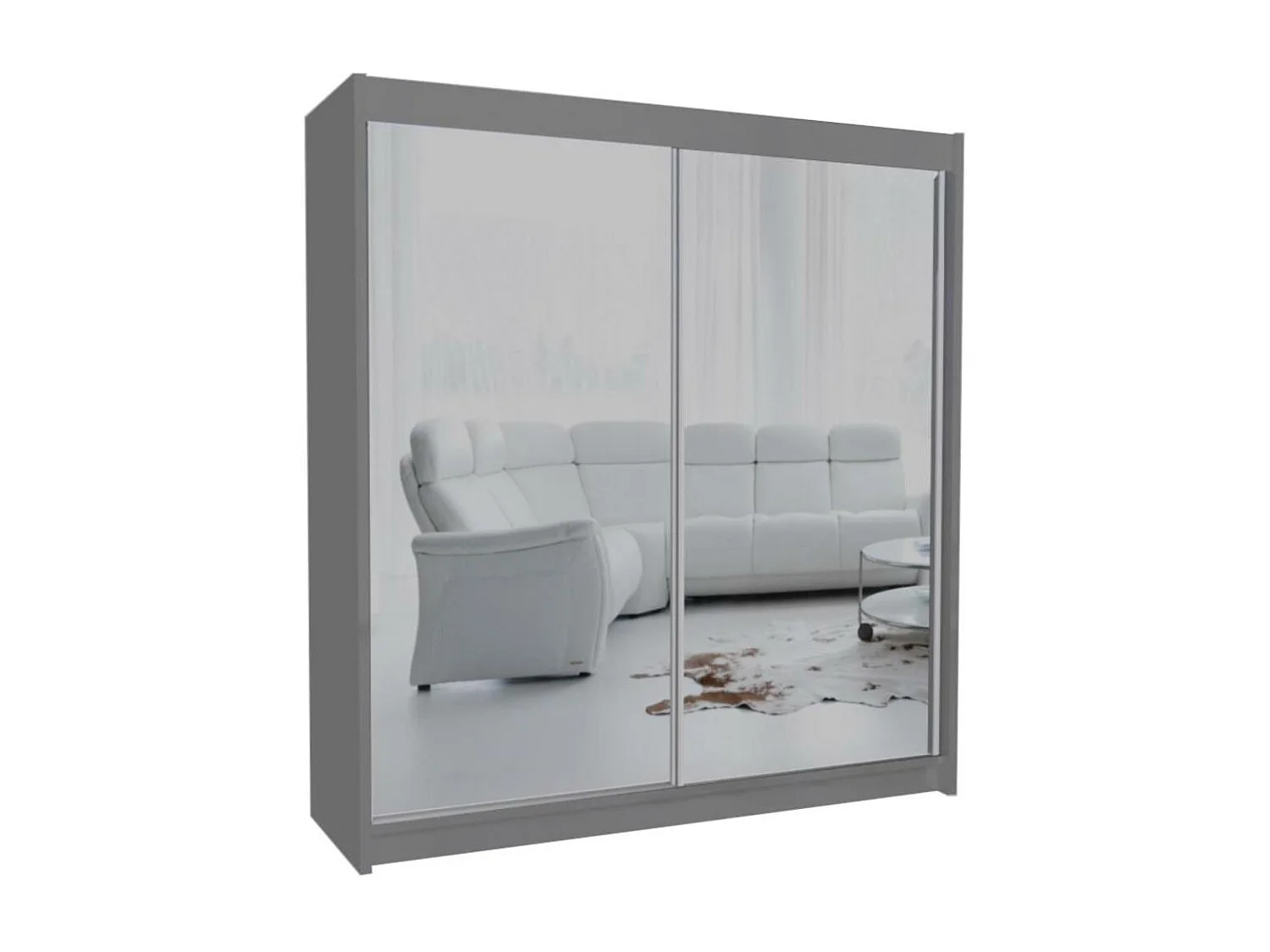 ARMOIRE À PORTES FERMÉES Debra 200/216/61 graphite avec miroir