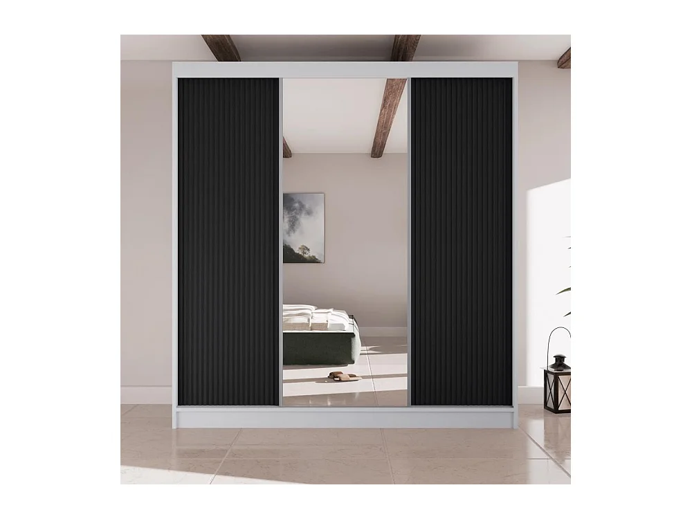 ARMOIRE A PORTES FERMÉES Ramos II 200/61/215 chêne blanc+noir