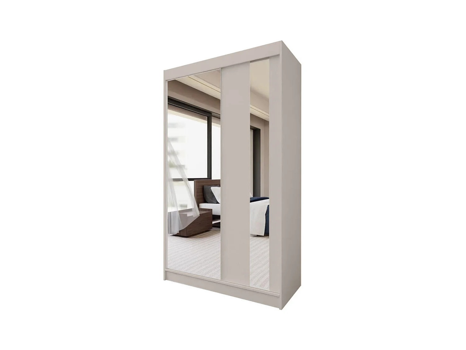 ARMOIRE A PORTES FERMÉES Gaja 120/216/61 cachemire avec miroir