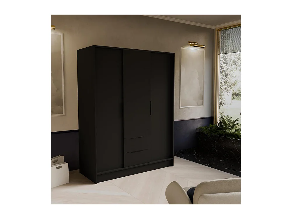 ARMOIRE À PORTES TOURNANTES Niko 150/51/200 cm noir