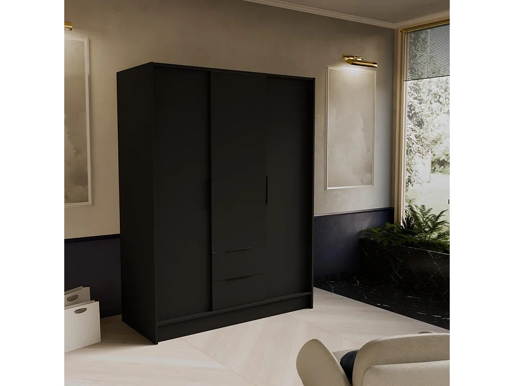 ARMOIRE À PORTES TOURNANTES Niko 150/51/200 cm noir