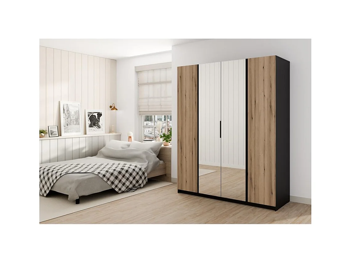 DREHTÜRENSCHRANK Kaya 200/62/239 4-Türig mit zwei Spiegel