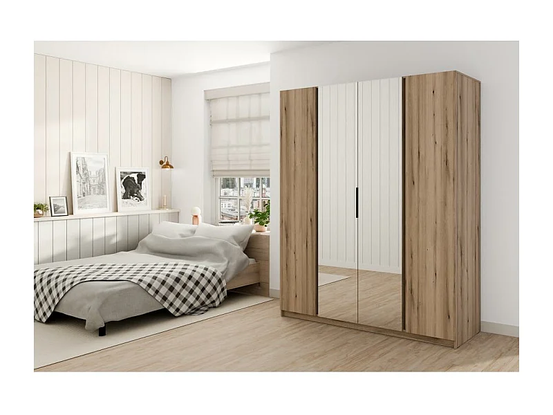 DREHTÜRENSCHRANK Kaya 200/62/239 4-Türig mit zwei Spiegel