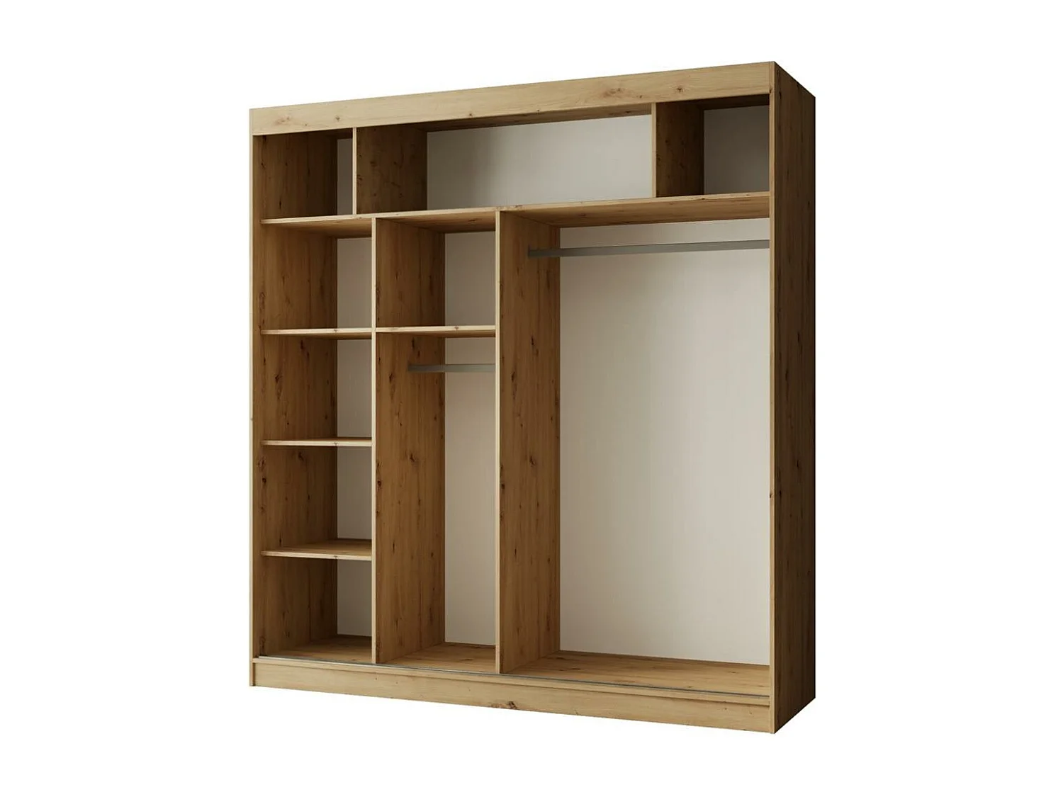 ARMOIRE À PORTES FERMÉES Paco 200/215/61 2 portes chêne Craft avec miroir