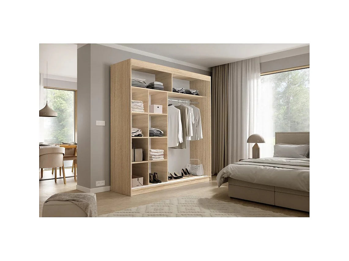 SCHWEBETÜRENSCHRANK Katrina eiche Sonoma 200/215,5/59 cm 2-türig