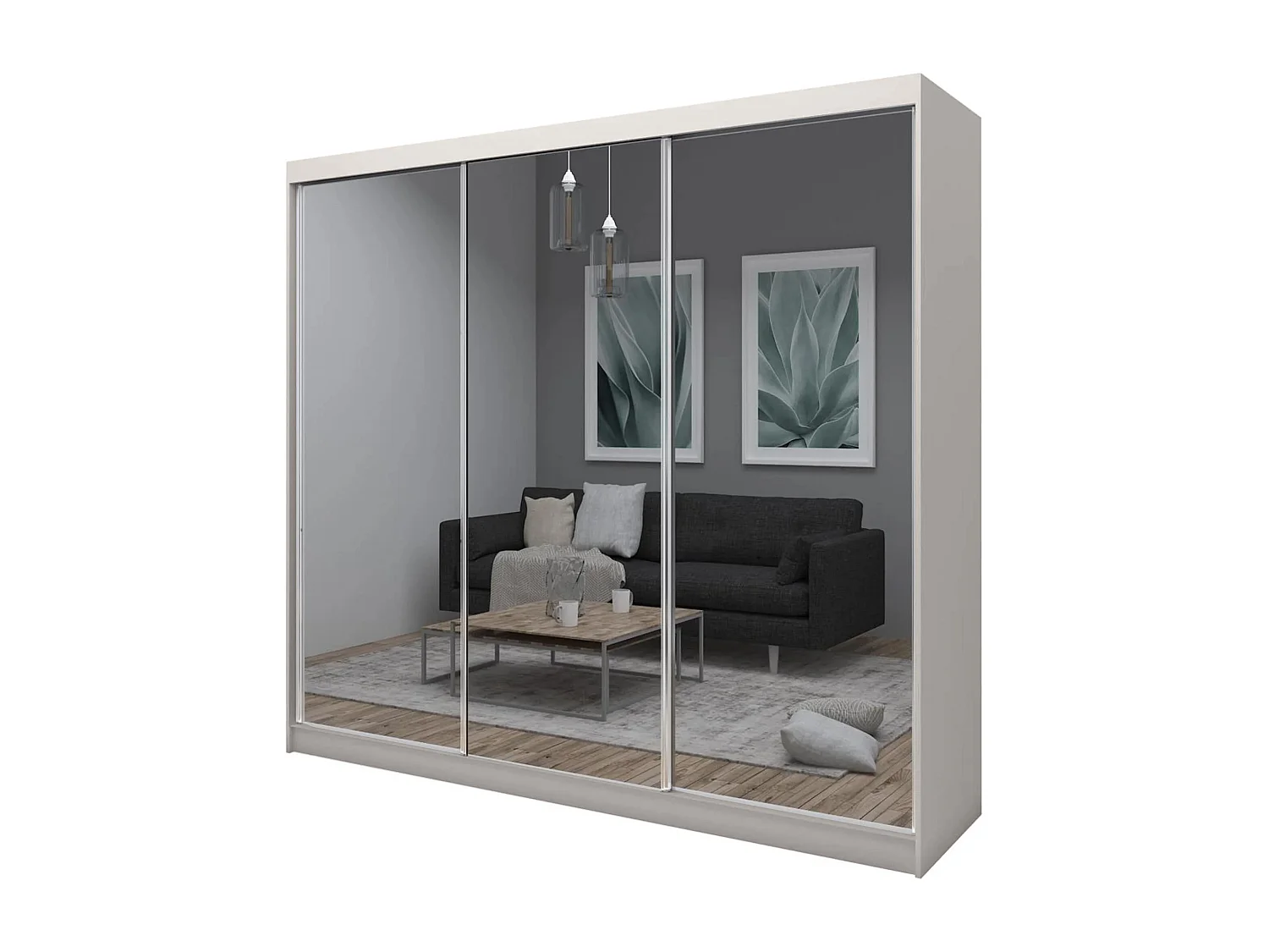 ARMOIRE À PORTES FERMÉES Debra 240/216/61 cachemire avec miroir