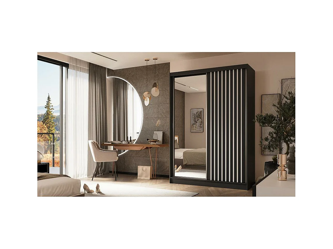 ARMOIRE A PORTES FERMÉES Helix 150/216/61 noir+blanc