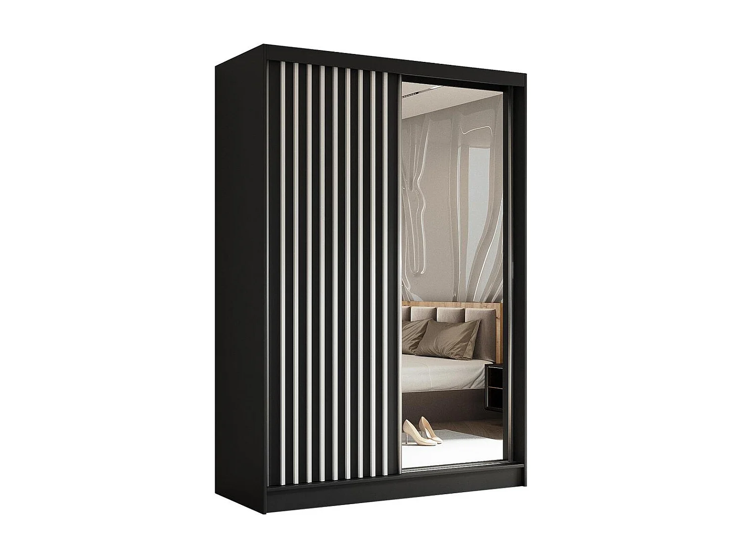 ARMOIRE A PORTES FERMÉES Helix 150/216/61 noir+blanc