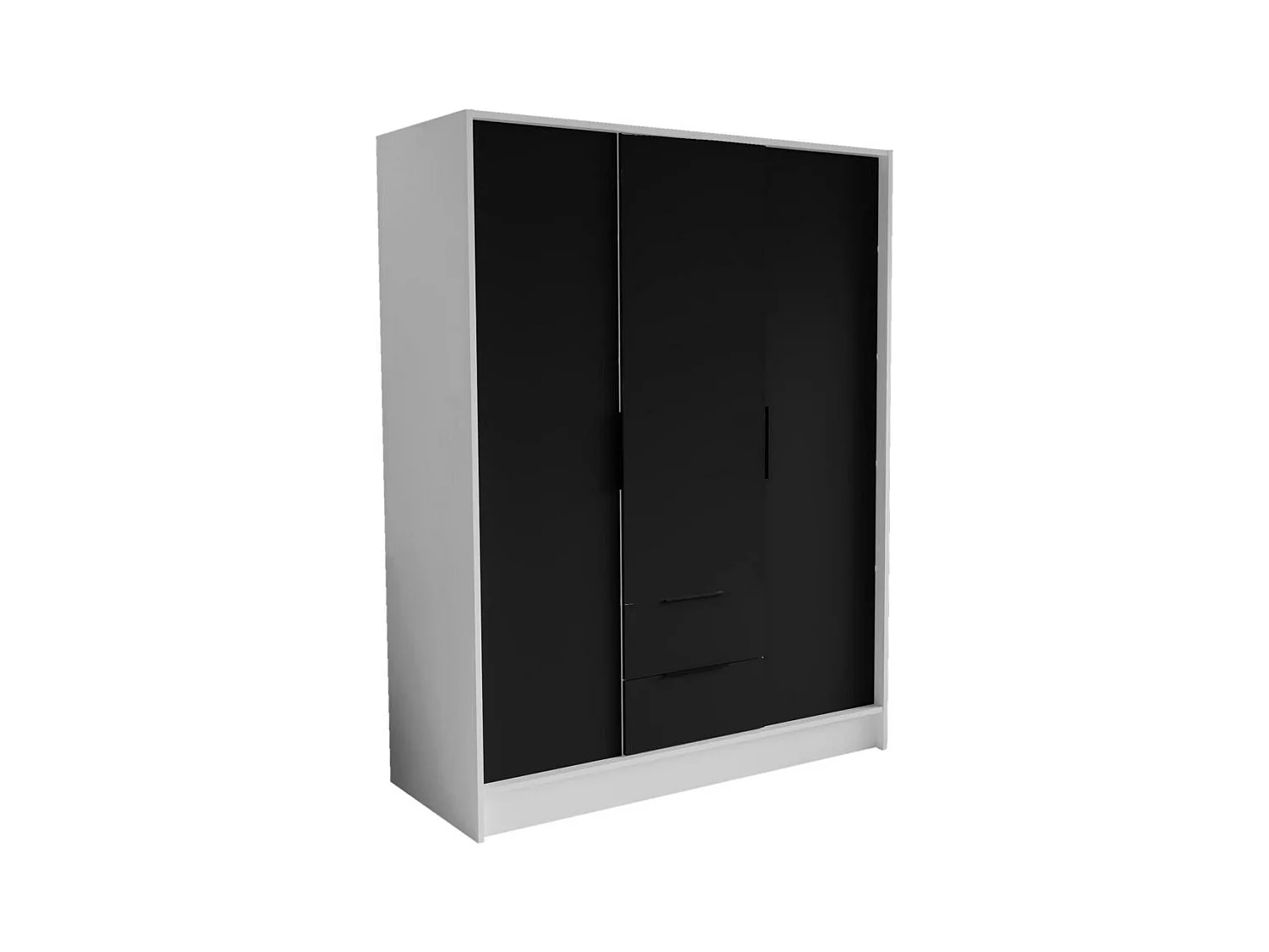DREHTÜRENSCHRANK Niko 150/51/200 cm weiß+schwarz