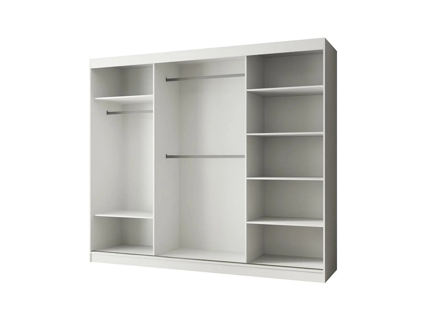 ARMOIRE A PORTES FERMÉES Paco 250/215/61 3 portes blanc avec miroir