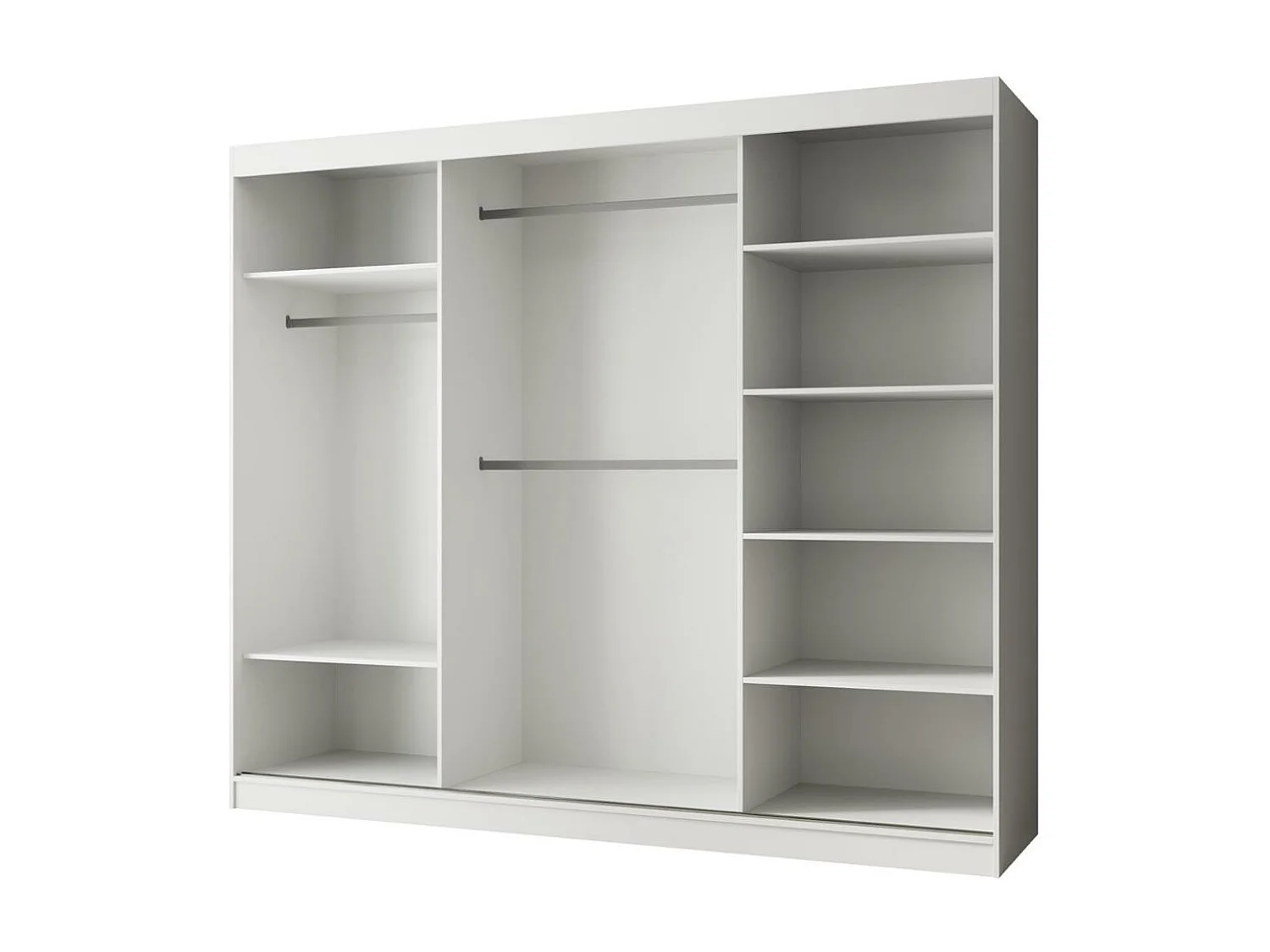 ARMOIRE A PORTES FERMÉES Paco 250/215/61 3 portes blanc avec miroir