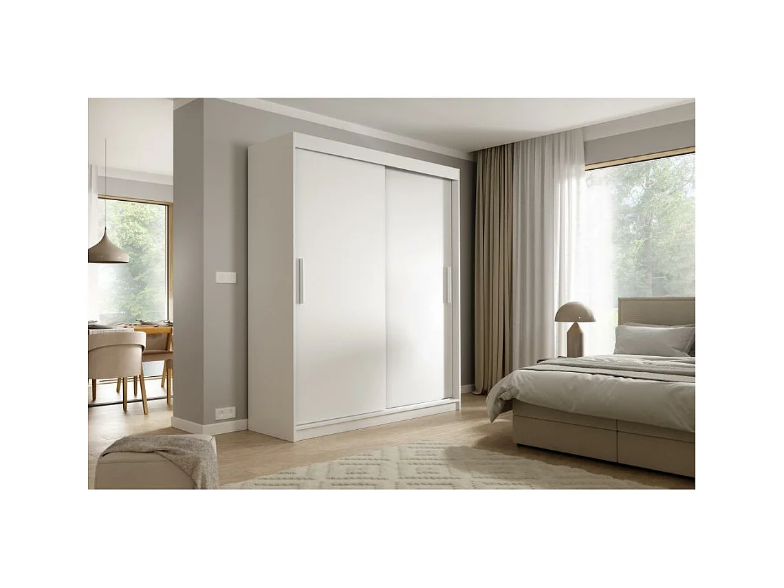 ARMOIRE A PORTES FERMÉES Katrina blanc 200/215,5/59 cm 2 portes