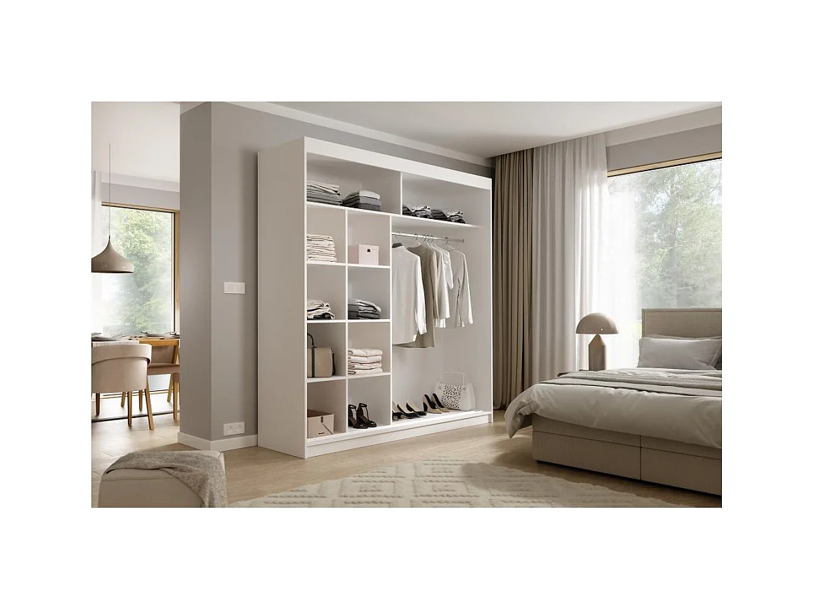 ARMOIRE A PORTES FERMÉES Katrina blanc 200/215,5/59 cm 2 portes