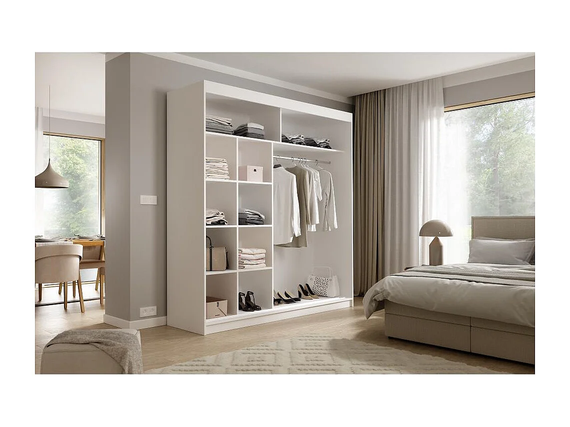 ARMOIRE A PORTES FERMÉES Katrina blanc 200/215,5/59 cm 2 portes