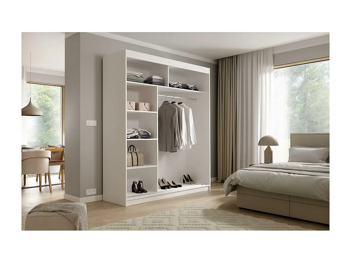 ARMOIRE A PORTES FERMÉES Katrina blanc 180/215,5/59 cm 2 portes