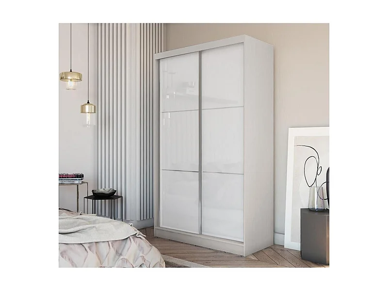 Hangkast Viva 120/216/61 kasjmier met Lacobel-glas en lade-inzetstukken