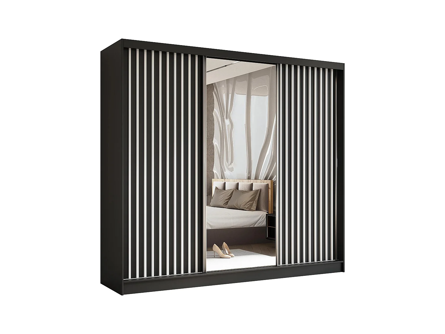 ARMOIRE A PORTES FERMÉES Helix 240/216/61 noir+blanc