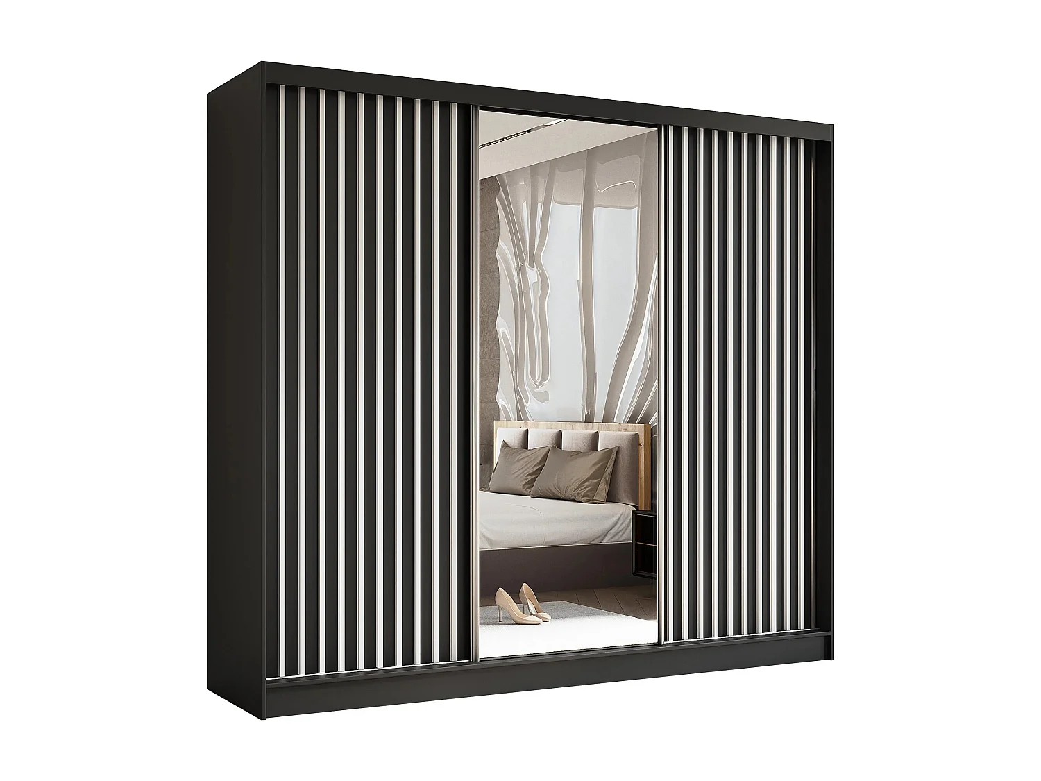 ARMOIRE A PORTES FERMÉES Helix 240/216/61 noir+blanc