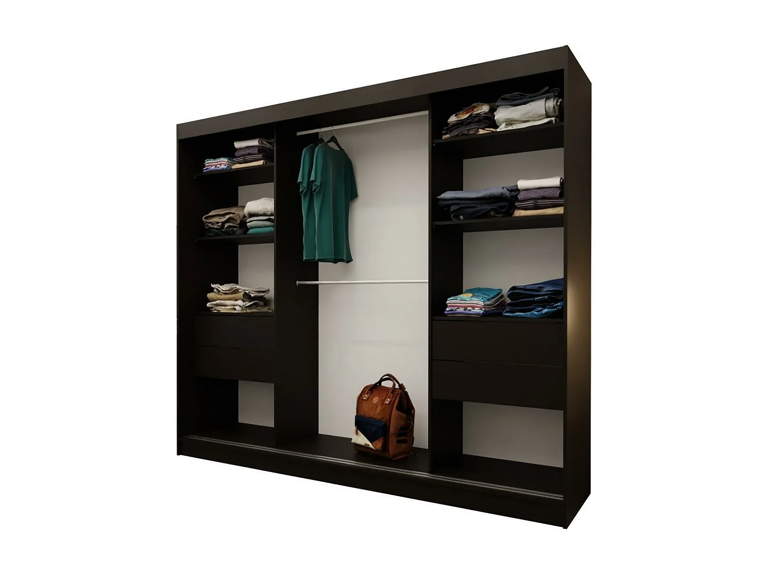 ARMOIRE A PORTES FERMÉES Helix 240/216/61 noir+blanc