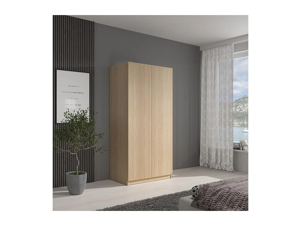 ARMOIRE À PORTES TIRÉES Classic 90/180/50 cm 2 portes chêne Sonoma