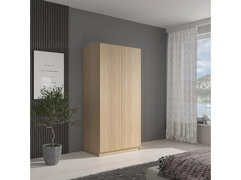 ARMOIRE À PORTES TIRÉES Classic 90/180/50 cm 2 portes chêne Sonoma