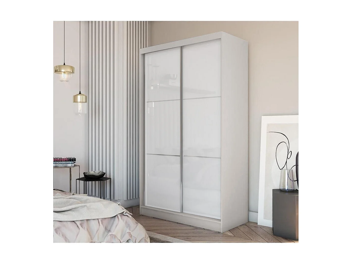 ARMOIRE À PORTES FERMÉES Viva 120/216/61 kaschmir avec verre Lacobel