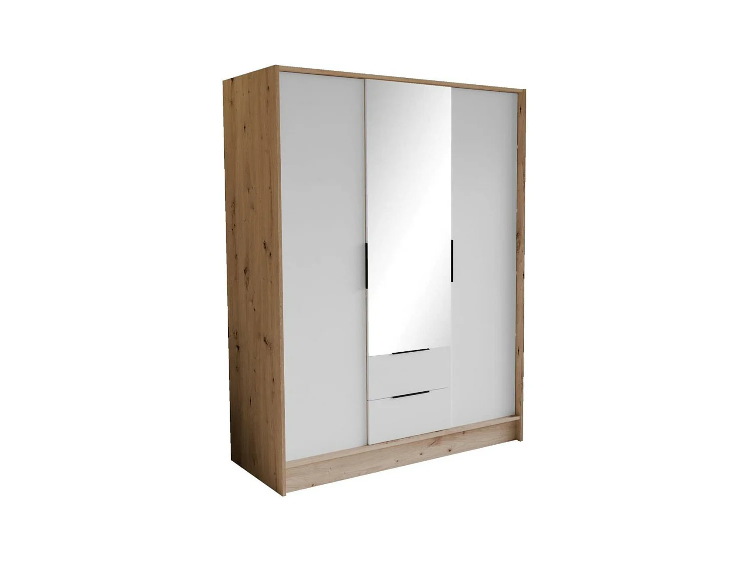 ARMOIRE A PORTES TOURNANTES Niko 150/51/200 cm chêne artisan+blanc