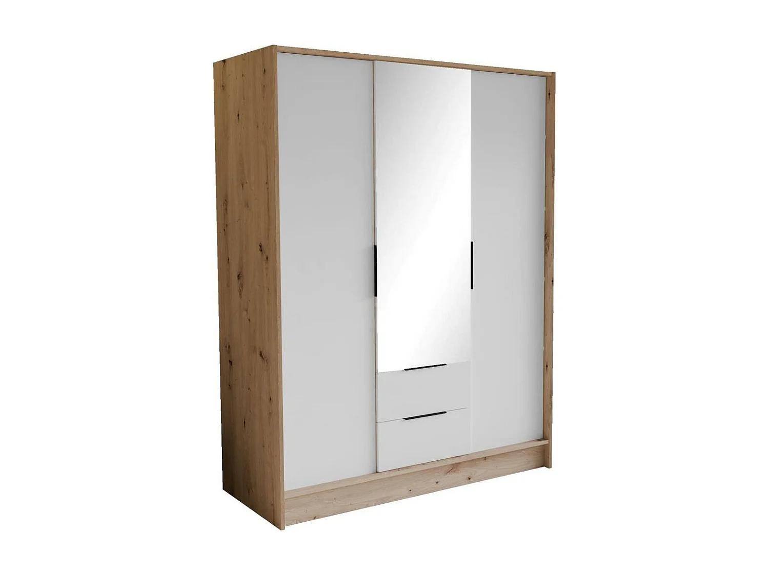 ARMOIRE A PORTES TOURNANTES Niko 150/51/200 cm chêne artisan+blanc