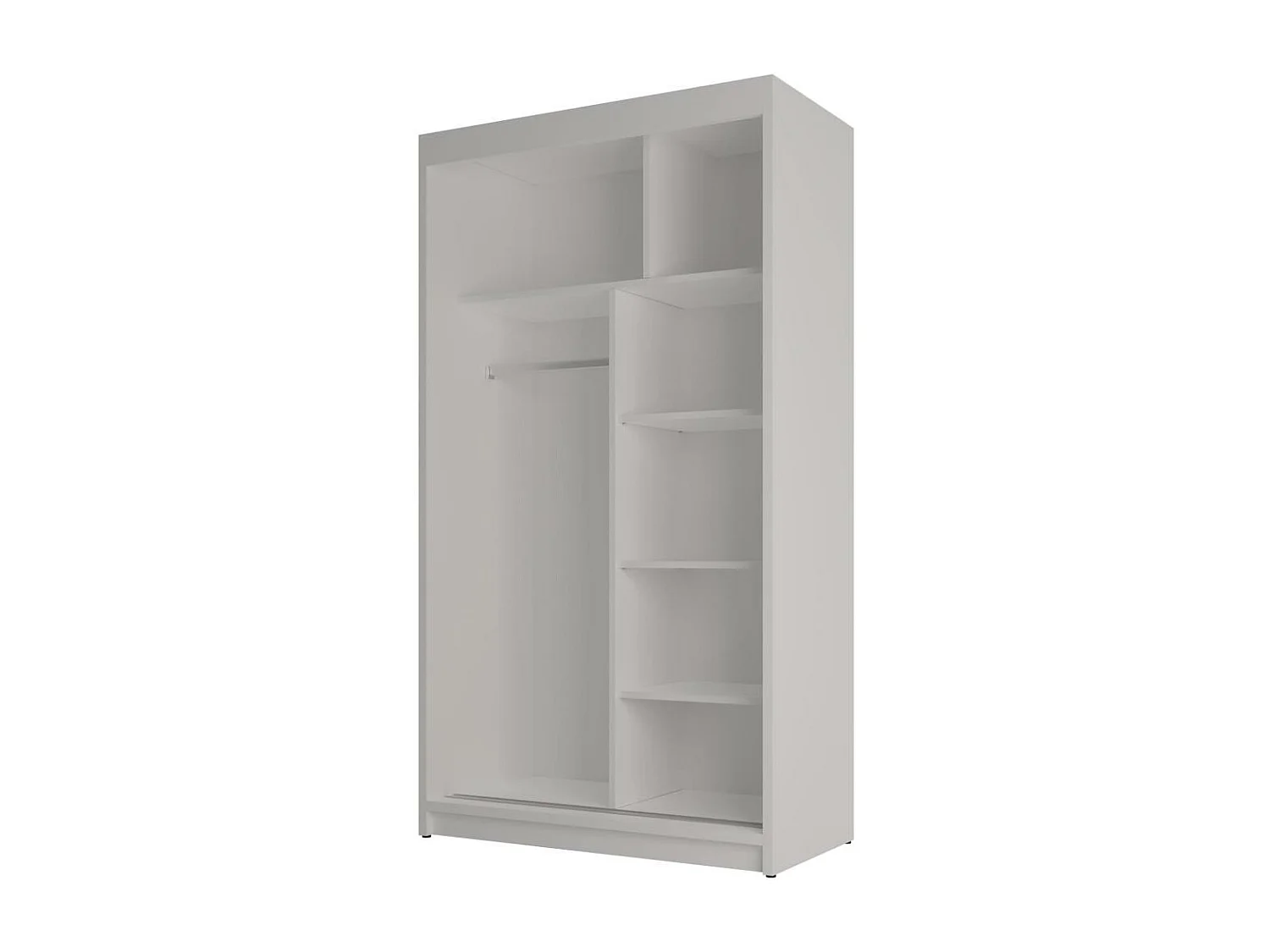 ARMOIRE A PORTES FERMÉES Void 120/215/58 2 portes blanc avec miroir