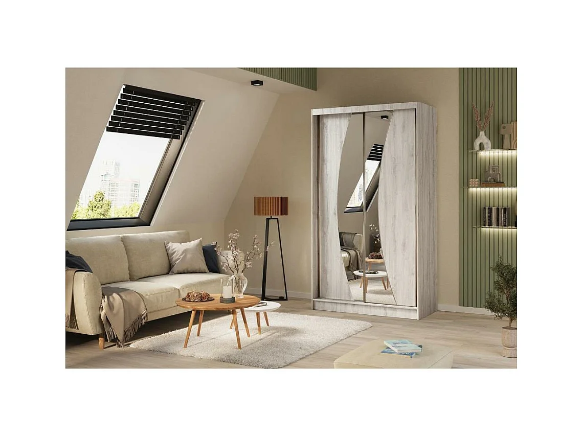 ARMOIRE A PORTES FERMÉES Vox 120/216/61 chêne Sonoma avec miroir et tiroirs